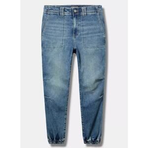 Torrid Mid Rise Jogger Jeans Womens 24R Blue Denim Stretch Casual Plus Size 2024